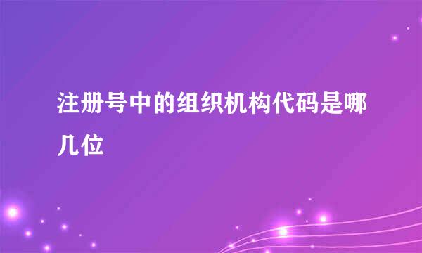 注册号中的组织机构代码是哪几位