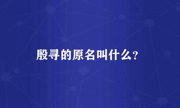 殷寻的原名叫什么？