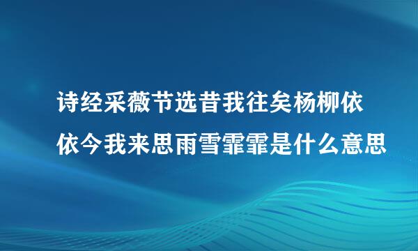 诗经采薇节选昔我往矣杨柳依依今我来思雨雪霏霏是什么意思