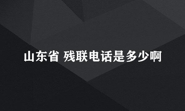 山东省 残联电话是多少啊