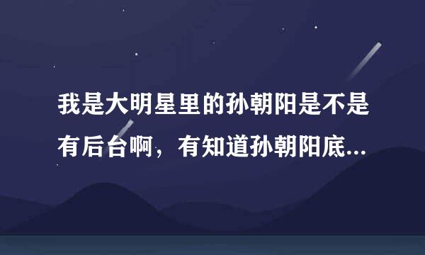 我是大明星里的孙朝阳是不是有后台啊，有知道孙朝阳底细的说一下吧