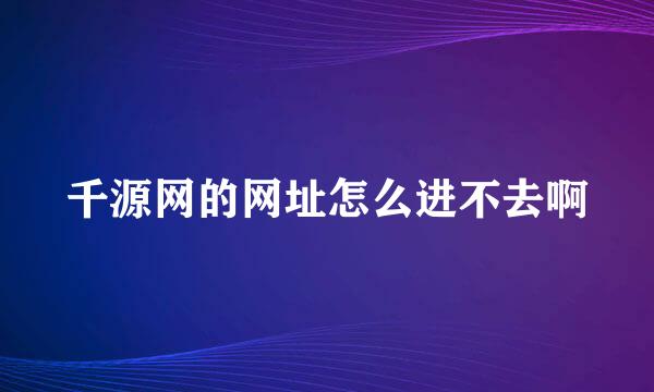 千源网的网址怎么进不去啊