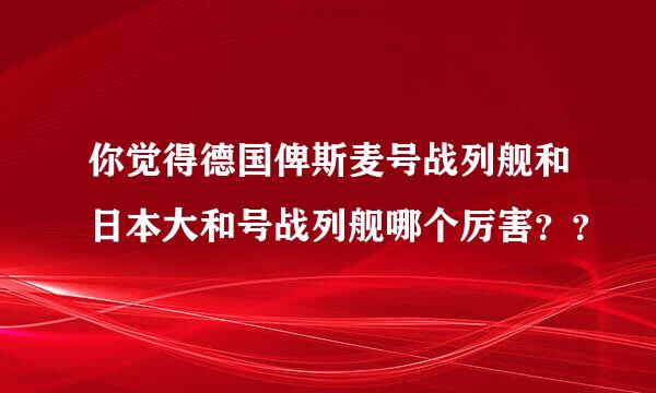 你觉得德国俾斯麦号战列舰和日本大和号战列舰哪个厉害？？