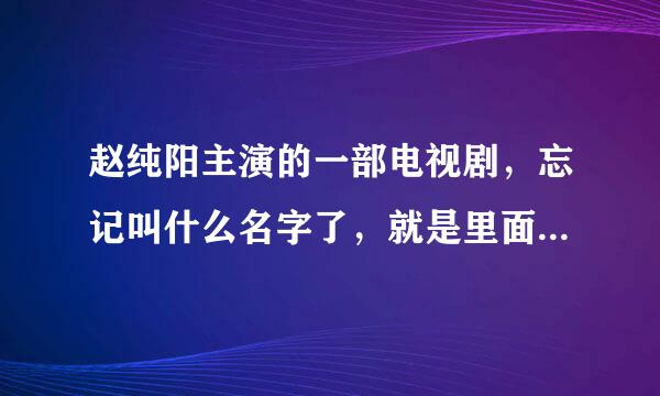 赵纯阳主演的一部电视剧，忘记叫什么名字了，就是里面竟然有三个一模一样的他，有点悬疑的