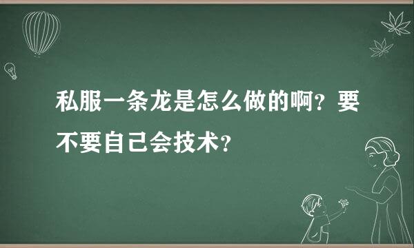 私服一条龙是怎么做的啊？要不要自己会技术？