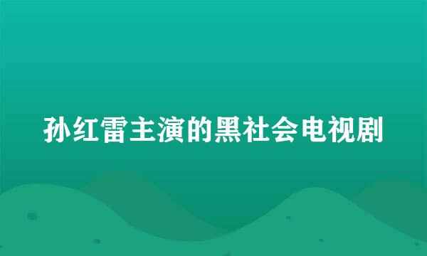 孙红雷主演的黑社会电视剧