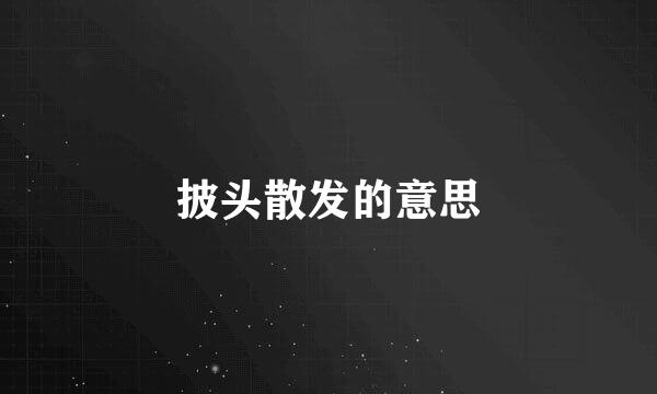 披头散发的意思