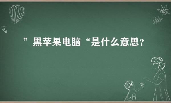 ”黑苹果电脑“是什么意思？