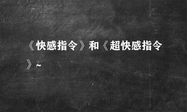 《快感指令》和《超快感指令》~