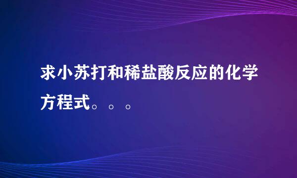 求小苏打和稀盐酸反应的化学方程式。。。