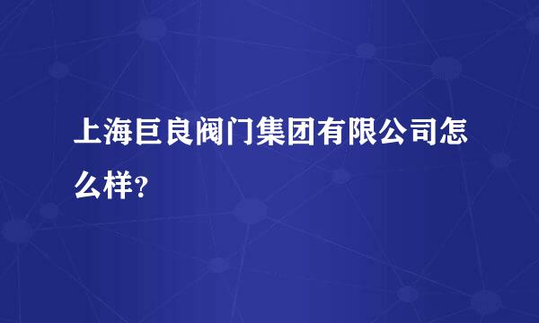 上海巨良阀门集团有限公司怎么样？