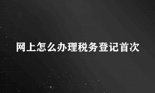 网上怎么办理税务登记首次