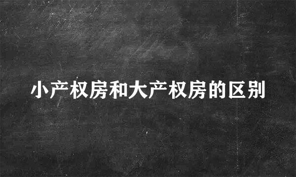 小产权房和大产权房的区别