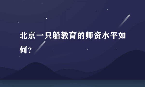 北京一只船教育的师资水平如何？