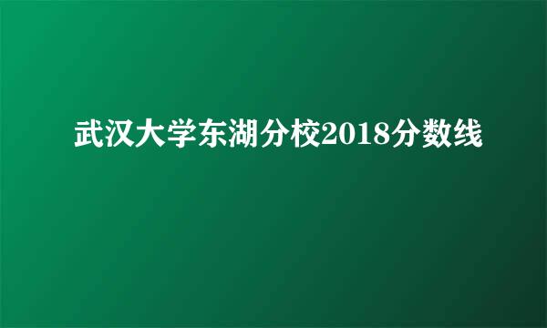 武汉大学东湖分校2018分数线