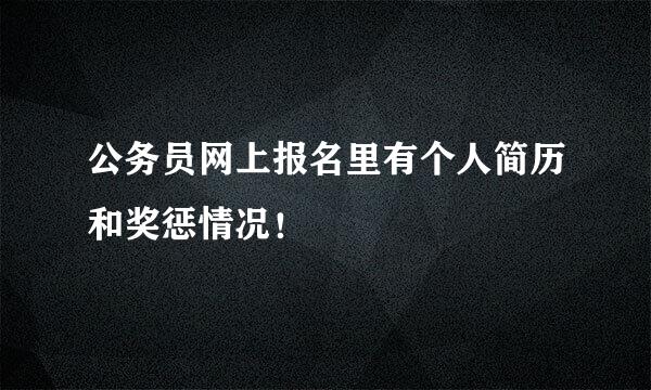 公务员网上报名里有个人简历和奖惩情况！