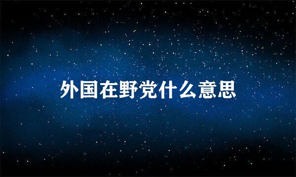 外国在野党什么意思