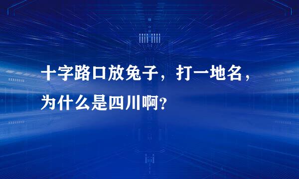 十字路口放兔子，打一地名，为什么是四川啊？