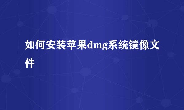 如何安装苹果dmg系统镜像文件