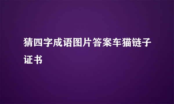 猜四字成语图片答案车猫链子证书