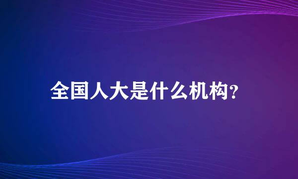 全国人大是什么机构？