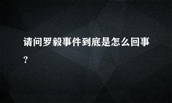 请问罗毅事件到底是怎么回事？