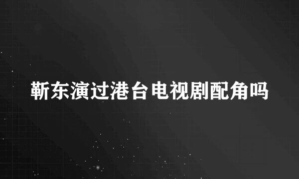 靳东演过港台电视剧配角吗