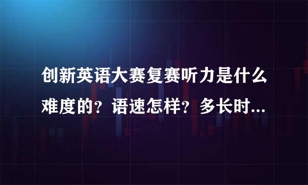 创新英语大赛复赛听力是什么难度的？语速怎样？多长时间？求往届真题啊！！