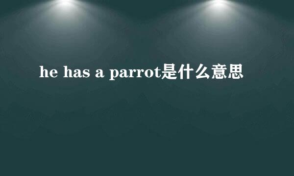 he has a parrot是什么意思