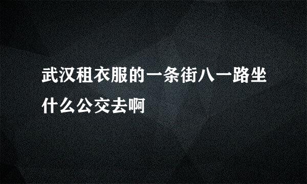 武汉租衣服的一条街八一路坐什么公交去啊