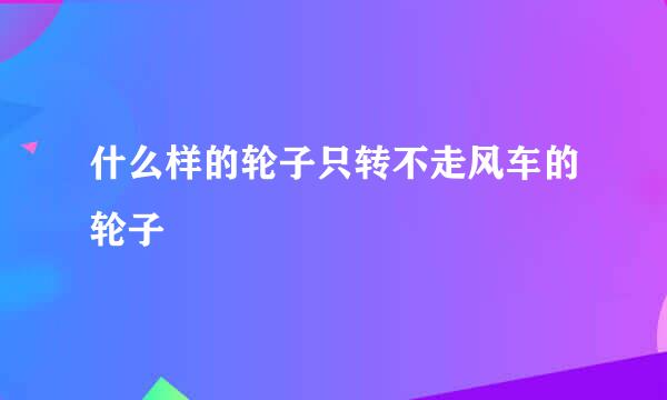 什么样的轮子只转不走风车的轮子