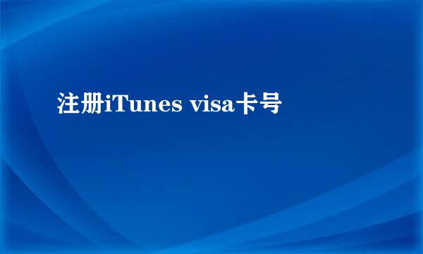 注册iTunes visa卡号