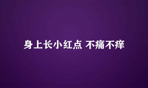 身上长小红点 不痛不痒