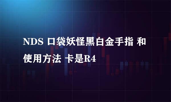 NDS 口袋妖怪黑白金手指 和使用方法 卡是R4