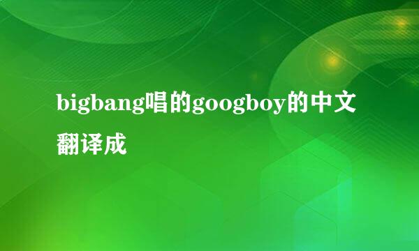 bigbang唱的googboy的中文翻译成