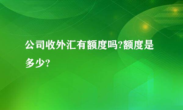 公司收外汇有额度吗?额度是多少?