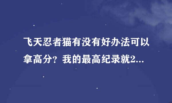 飞天忍者猫有没有好办法可以拿高分？我的最高纪录就2500分，可有高手指点下