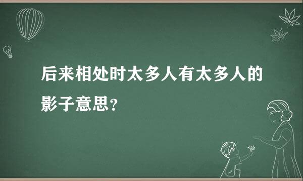 后来相处时太多人有太多人的影子意思？