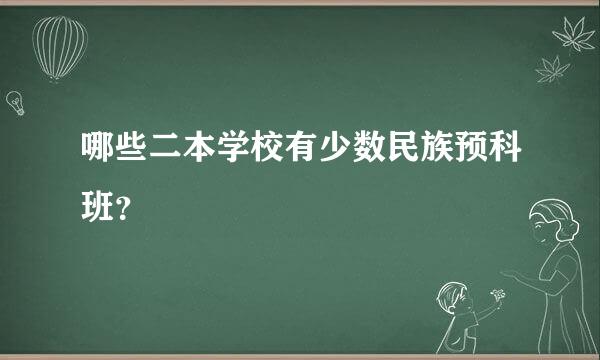 哪些二本学校有少数民族预科班？