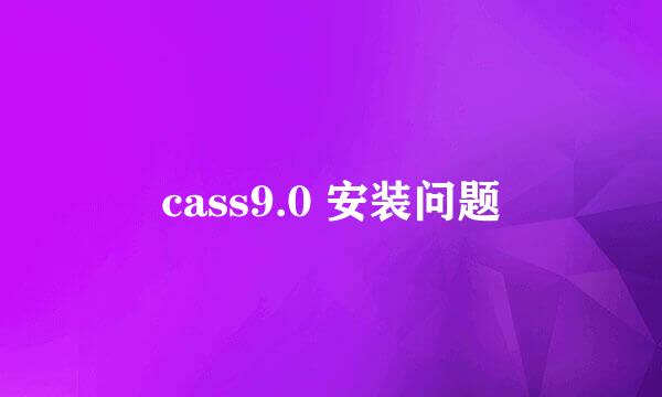 cass9.0 安装问题