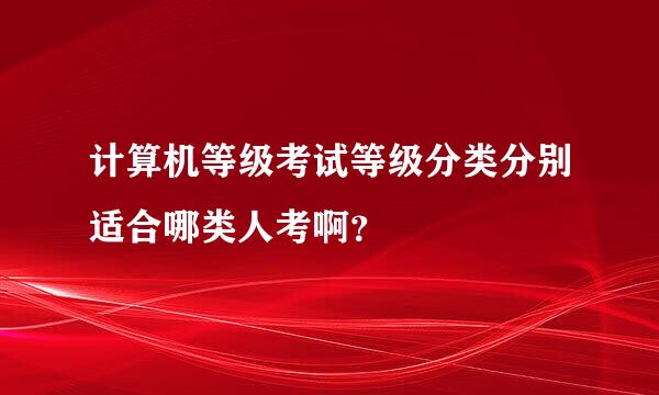 计算机等级考试等级分类分别适合哪类人考啊？