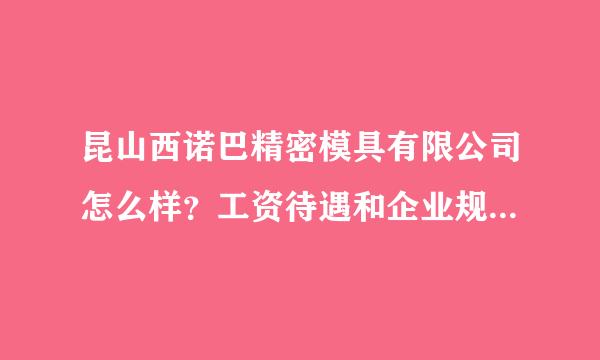 昆山西诺巴精密模具有限公司怎么样？工资待遇和企业规模多大，听朋友说西诺巴有PG？