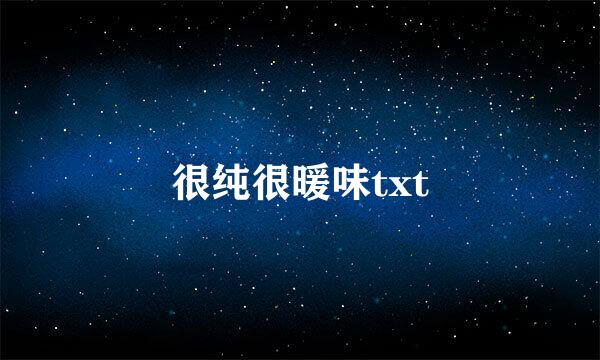 很纯很暖味txt