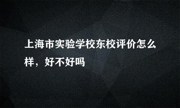 上海市实验学校东校评价怎么样，好不好吗