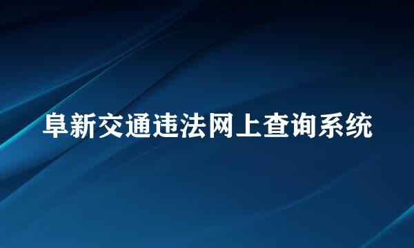 阜新交通违法网上查询系统