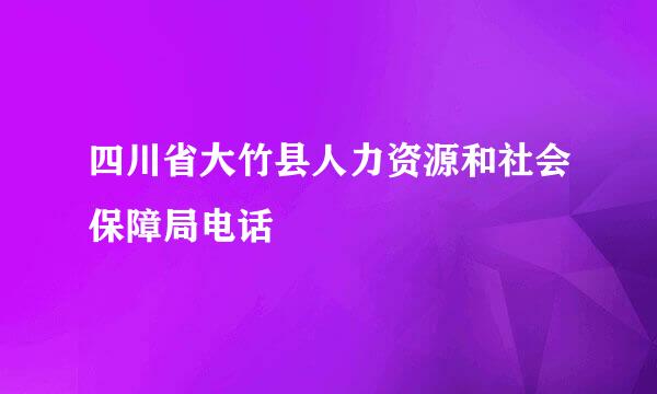 四川省大竹县人力资源和社会保障局电话