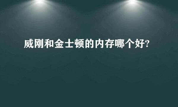 威刚和金士顿的内存哪个好?