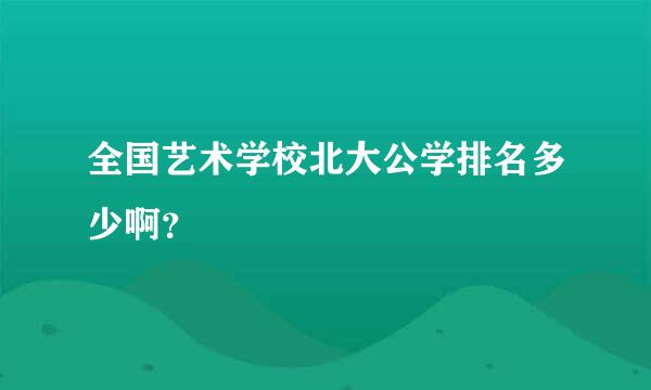 全国艺术学校北大公学排名多少啊？