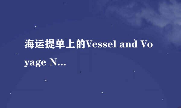 海运提单上的Vessel and Voyage Number是什么意思啊