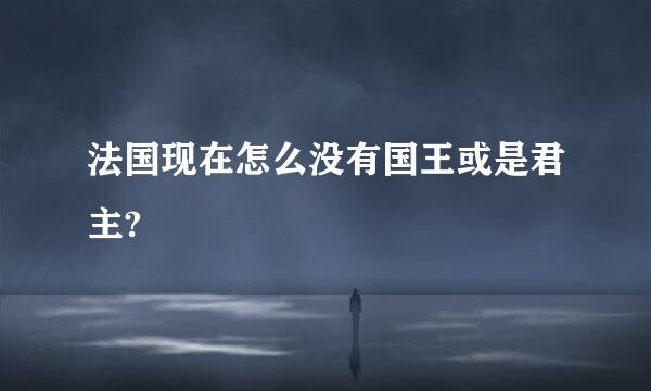 法国现在怎么没有国王或是君主?